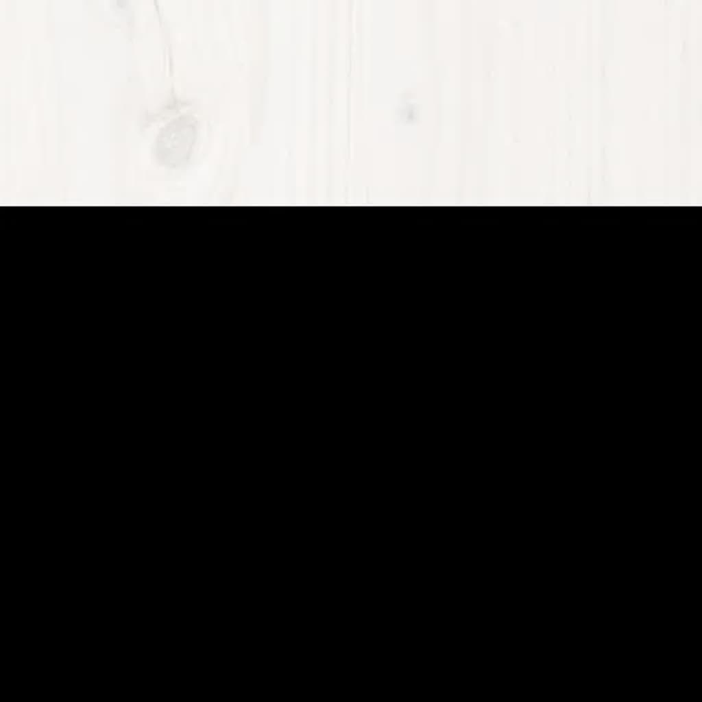 Cadre de lit sans matelas blanc bois massif 160x200 cm