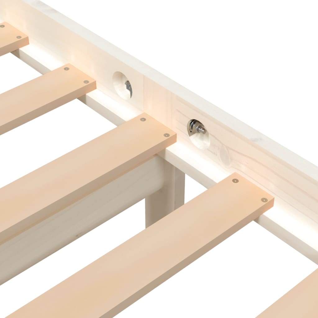 Cadre de lit sans matelas blanc bois massif 200x200 cm - XIOS