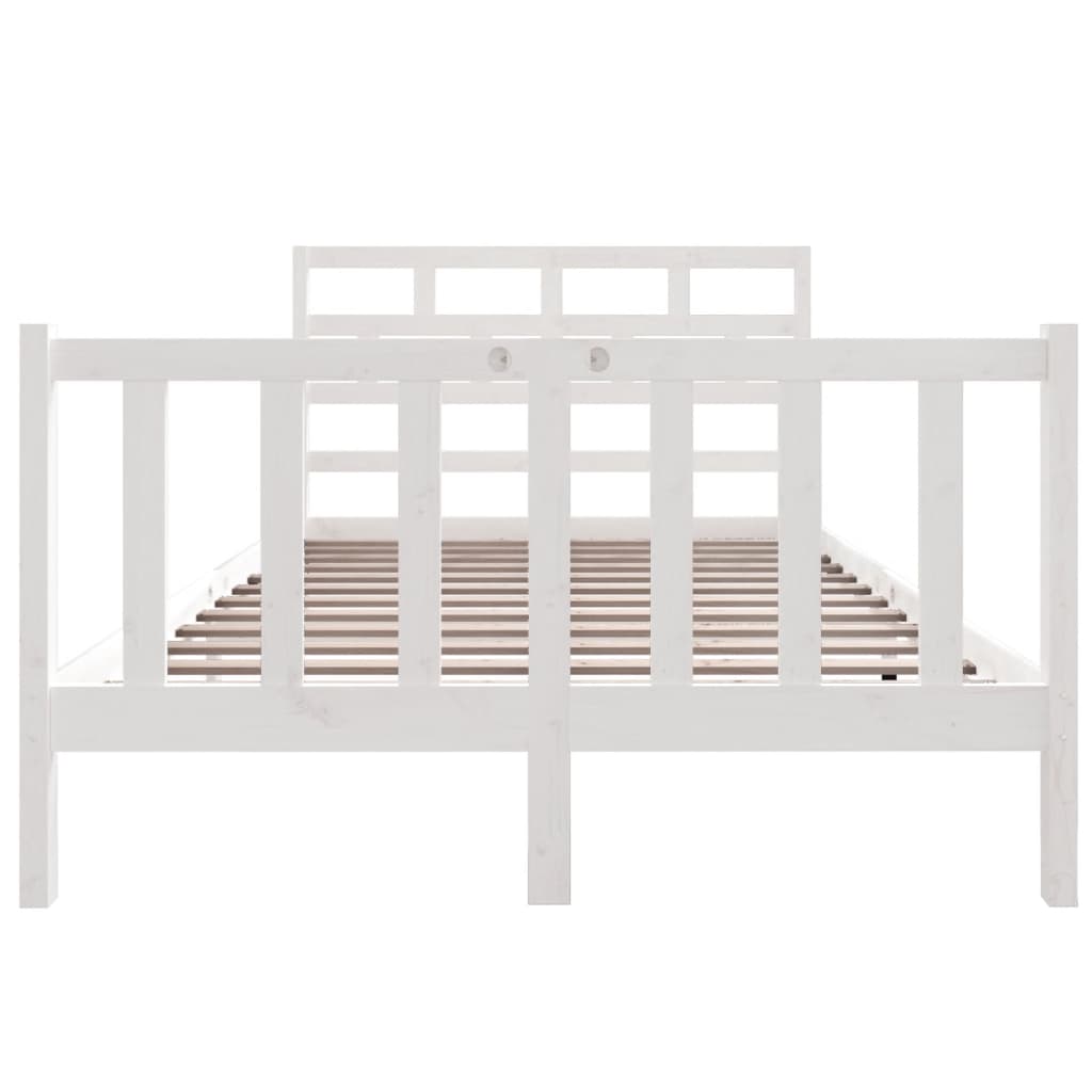 Cadre de lit sans matelas blanc bois de pin massif - XIOS