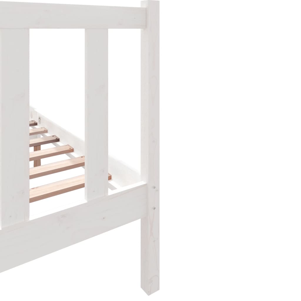 Cadre de lit sans matelas blanc bois de pin massif - XIOS
