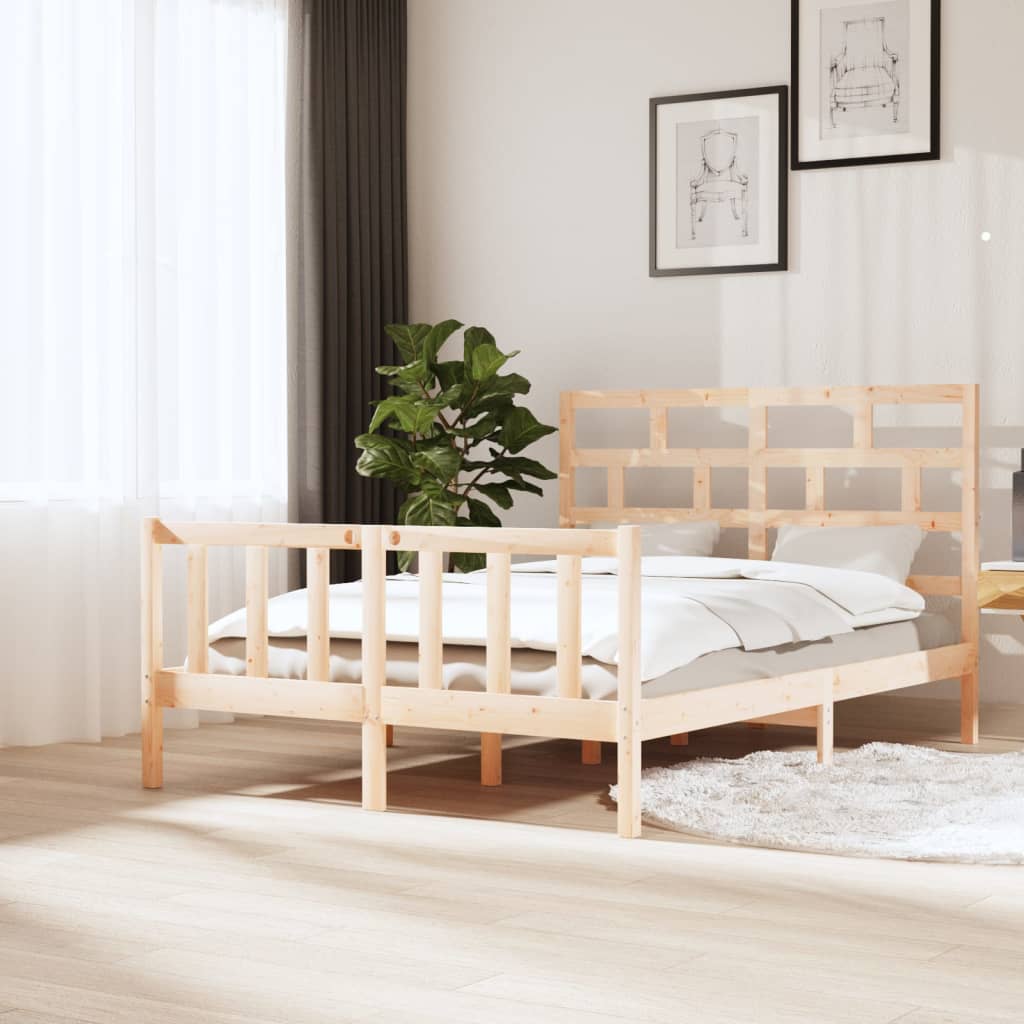 Cadre de lit sans matelas bois massif 140x200 cm - XIOS