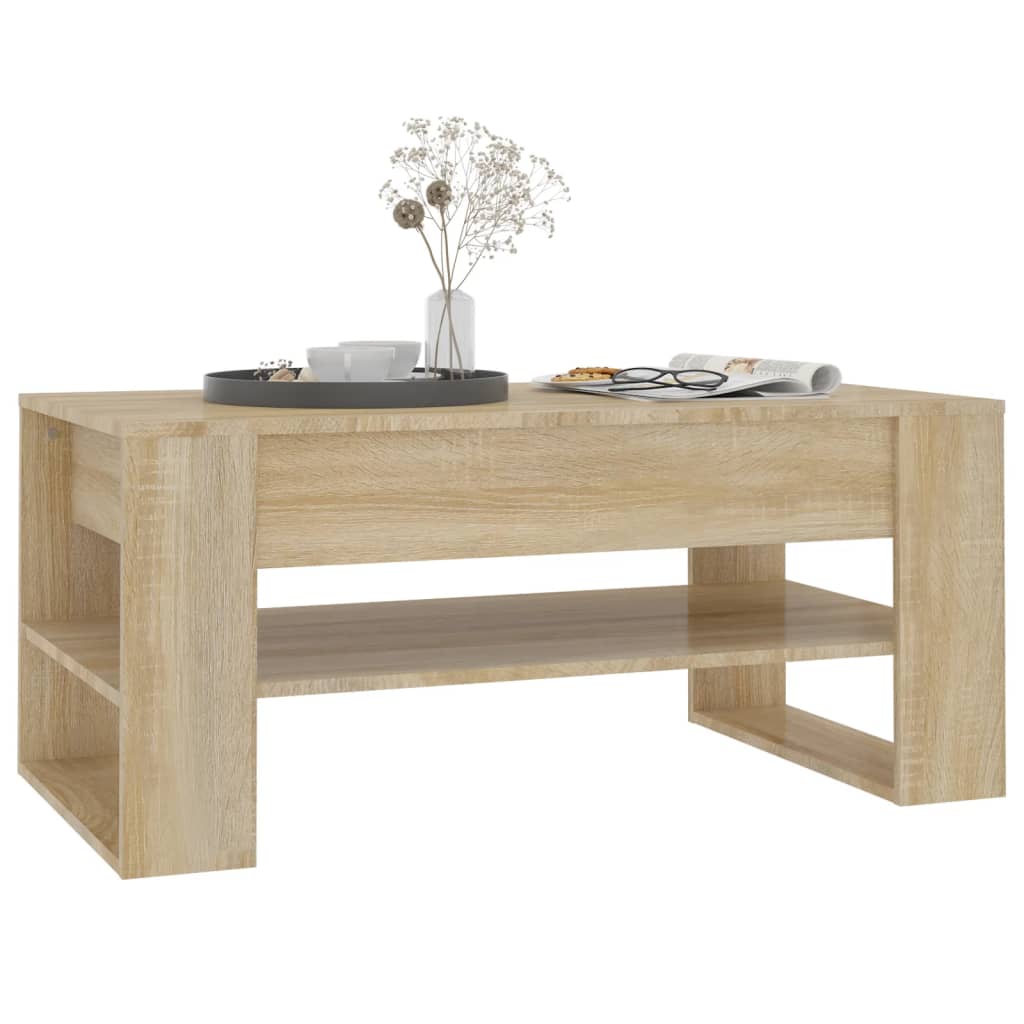 Table basse chêne sonoma 102x55x45 cm bois d'ingénierie - XIOS