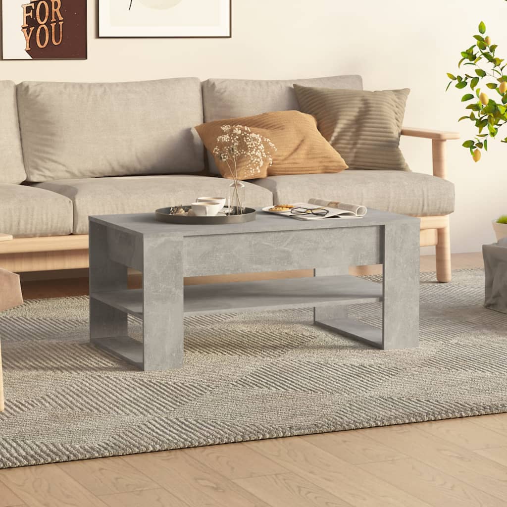 Table basse Gris béton 102x55x45 cm Bois d'ingénierie - XIOS