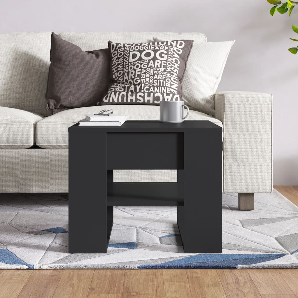 Table basse noir 55,5x55x45 cm bois d'ingénierie - XIOS