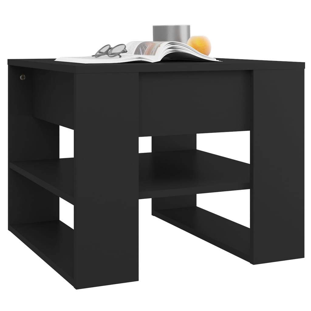 Table basse noir 55,5x55x45 cm bois d'ingénierie - XIOS