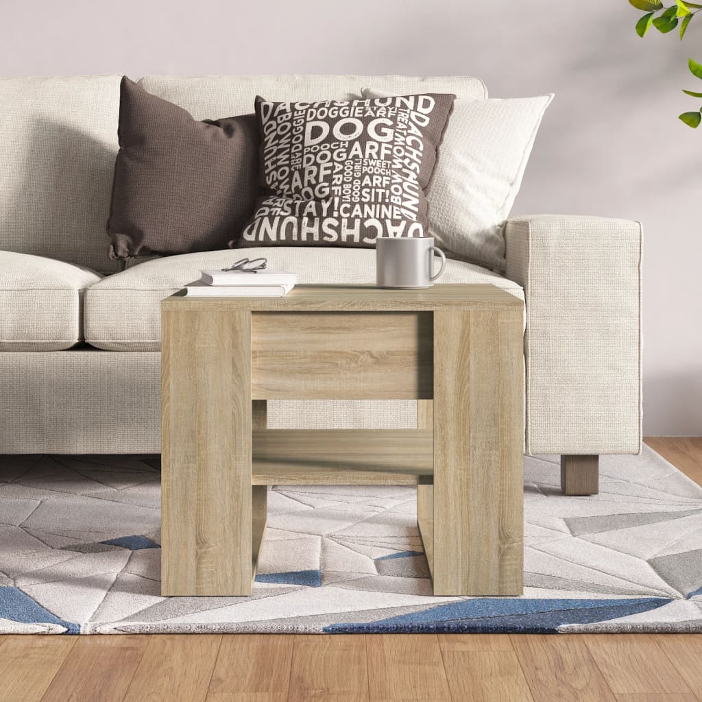 Table basse chêne sonoma 55,5x55x45 cm bois d'ingénierie - XIOS