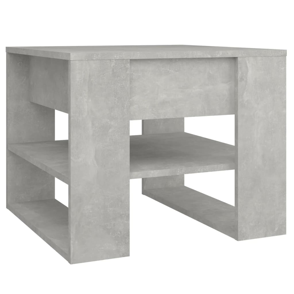 Table basse gris béton 55,5x55x45 cm bois d'ingénierie - XIOS