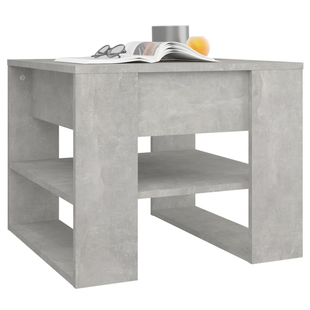 Table basse gris béton 55,5x55x45 cm bois d'ingénierie - XIOS