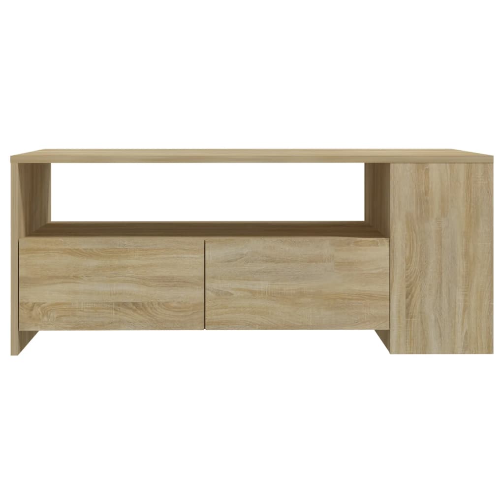 Table basse chêne sonoma 102x55x42 cm bois d'ingénierie - XIOS