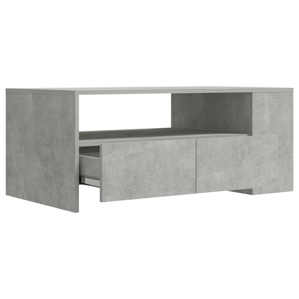 Table basse gris béton 102x55x42 cm bois d'ingénierie - XIOS