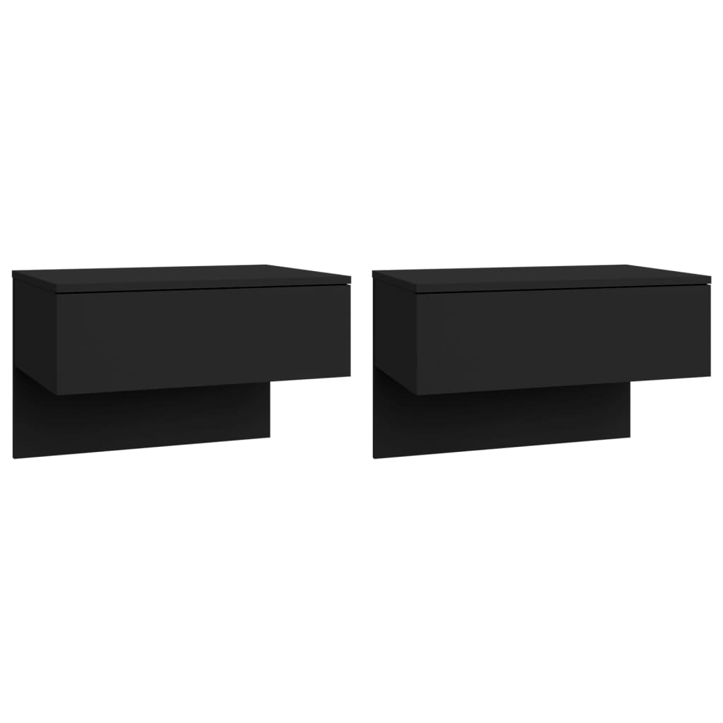 Tables de chevet murales 2 pcs Noir - XIOS