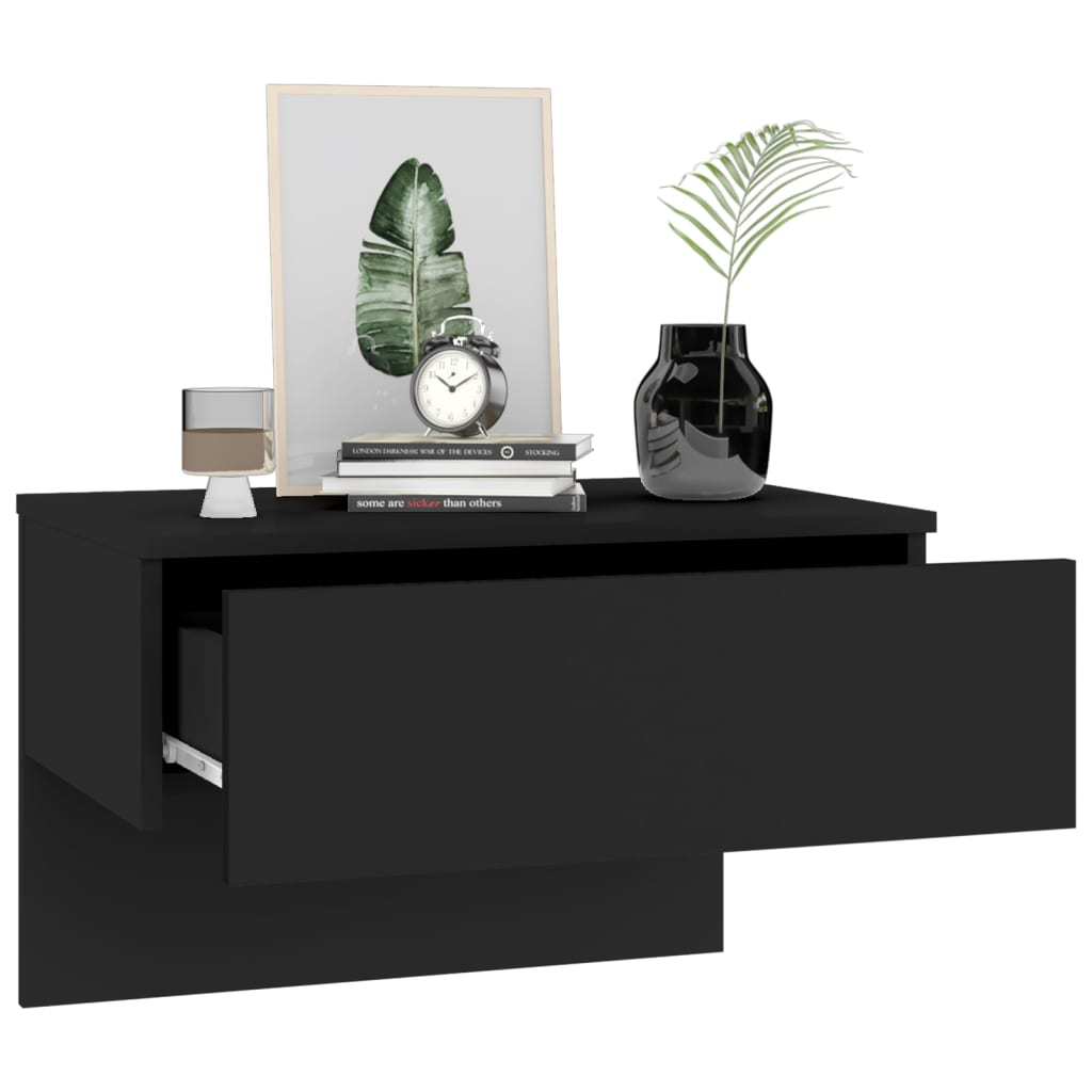 Tables de chevet murales 2 pcs Noir - XIOS