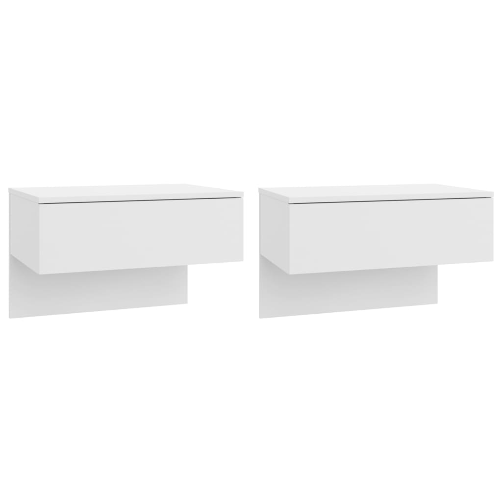 Tables de chevet murales 2 pcs Blanc brillant - XIOS