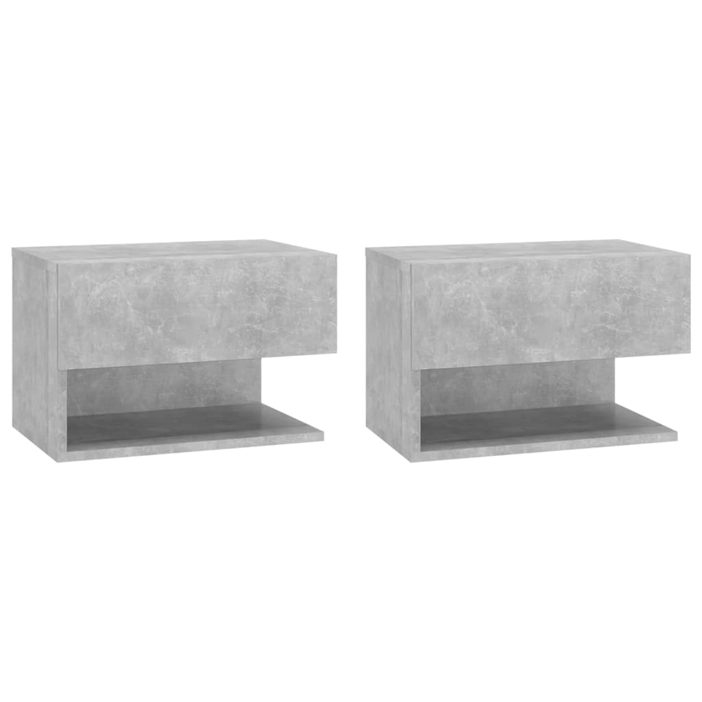 Tables de chevet murales 2 pcs Gris béton - XIOS