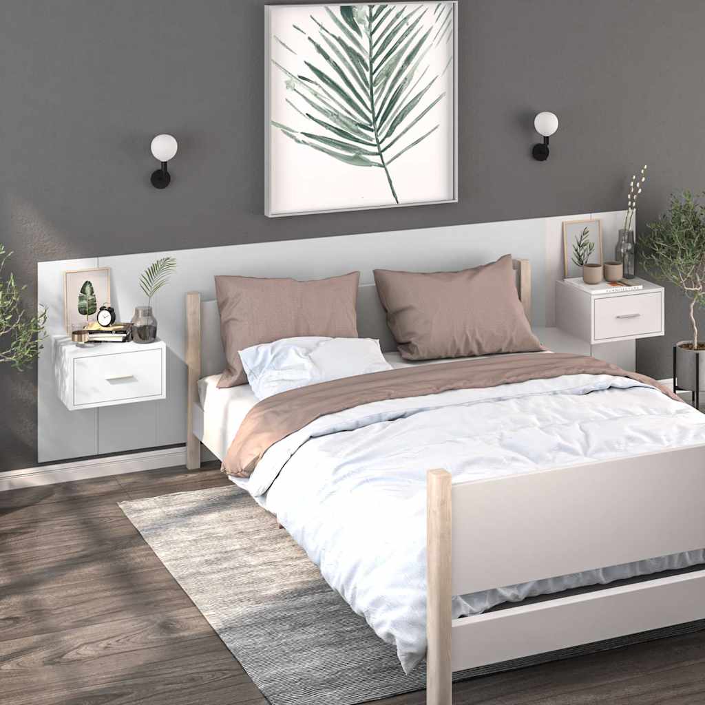 Tables de chevet murales 2 pcs Blanc - XIOS