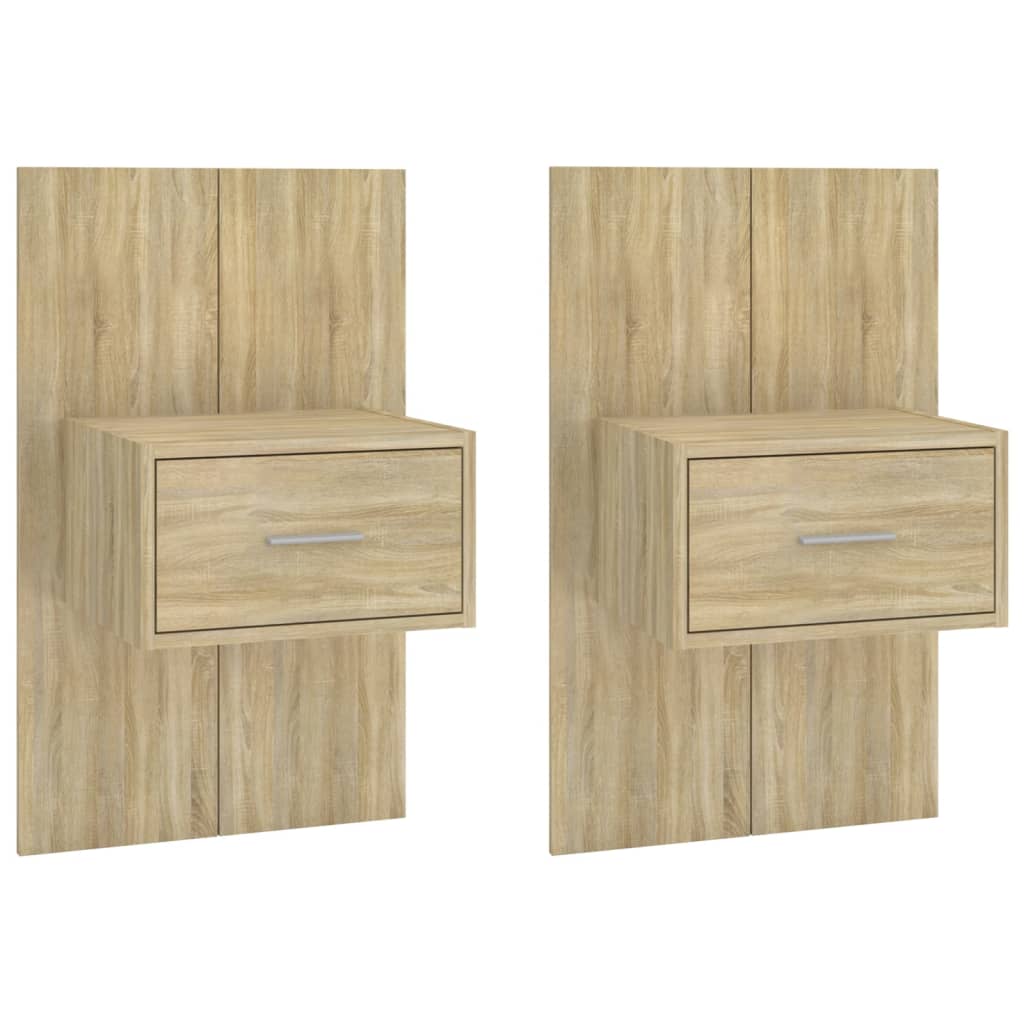 Tables de chevet murales 2 pcs Chêne sonoma