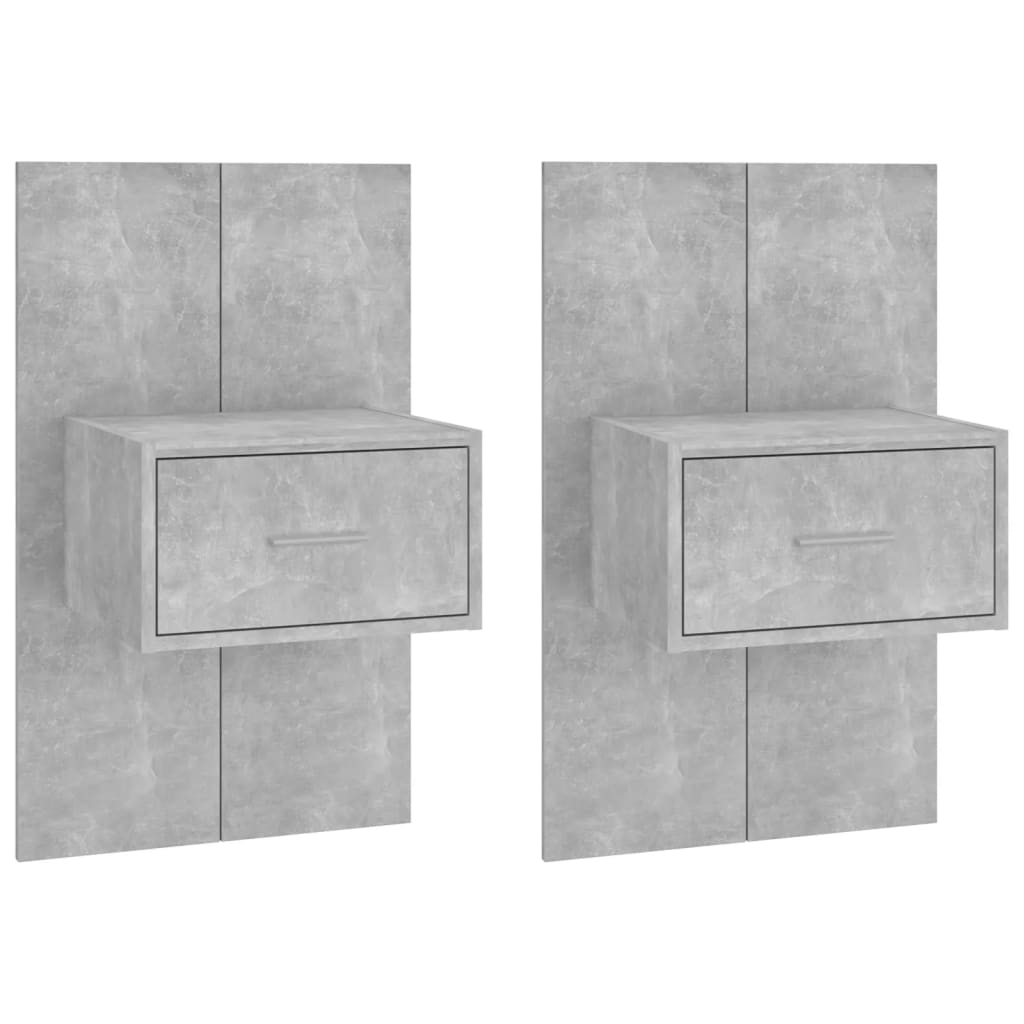 Tables de chevet murales 2 pcs Gris béton - XIOS