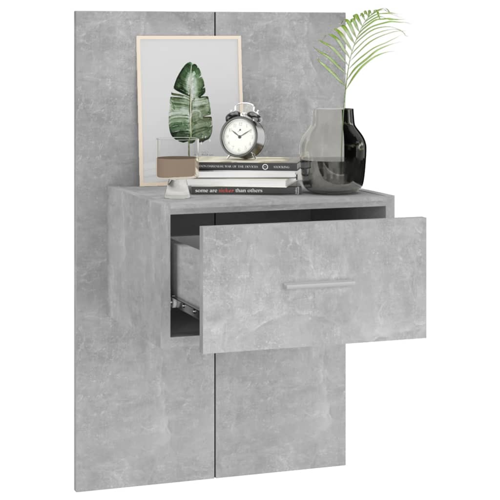Tables de chevet murales 2 pcs Gris béton - XIOS