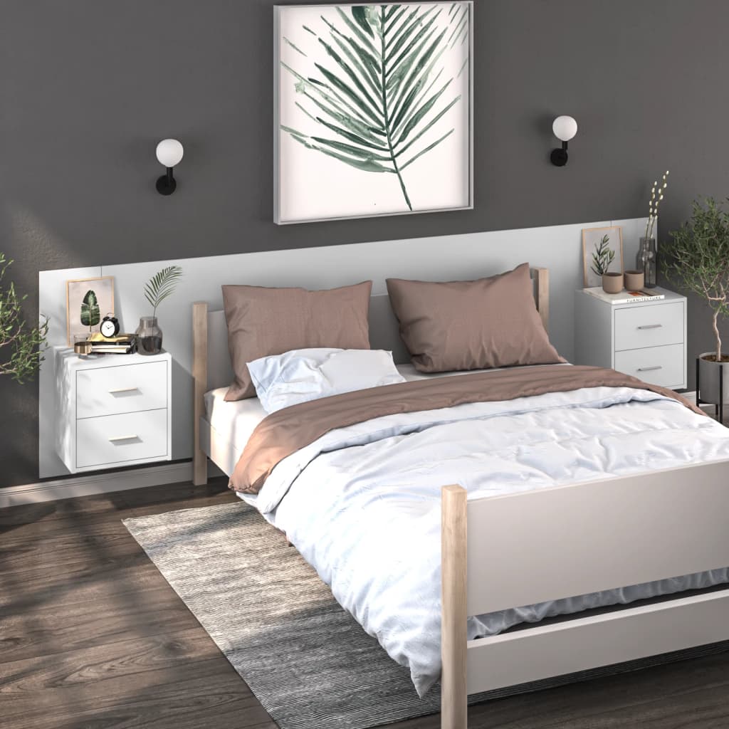 Tables de chevet murales 2 pcs Blanc - XIOS