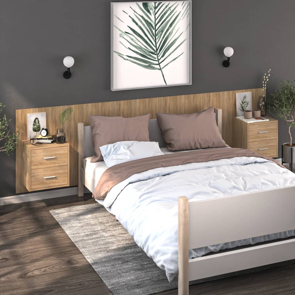 Tables de chevet murales 2 pcs Chêne sonoma - XIOS