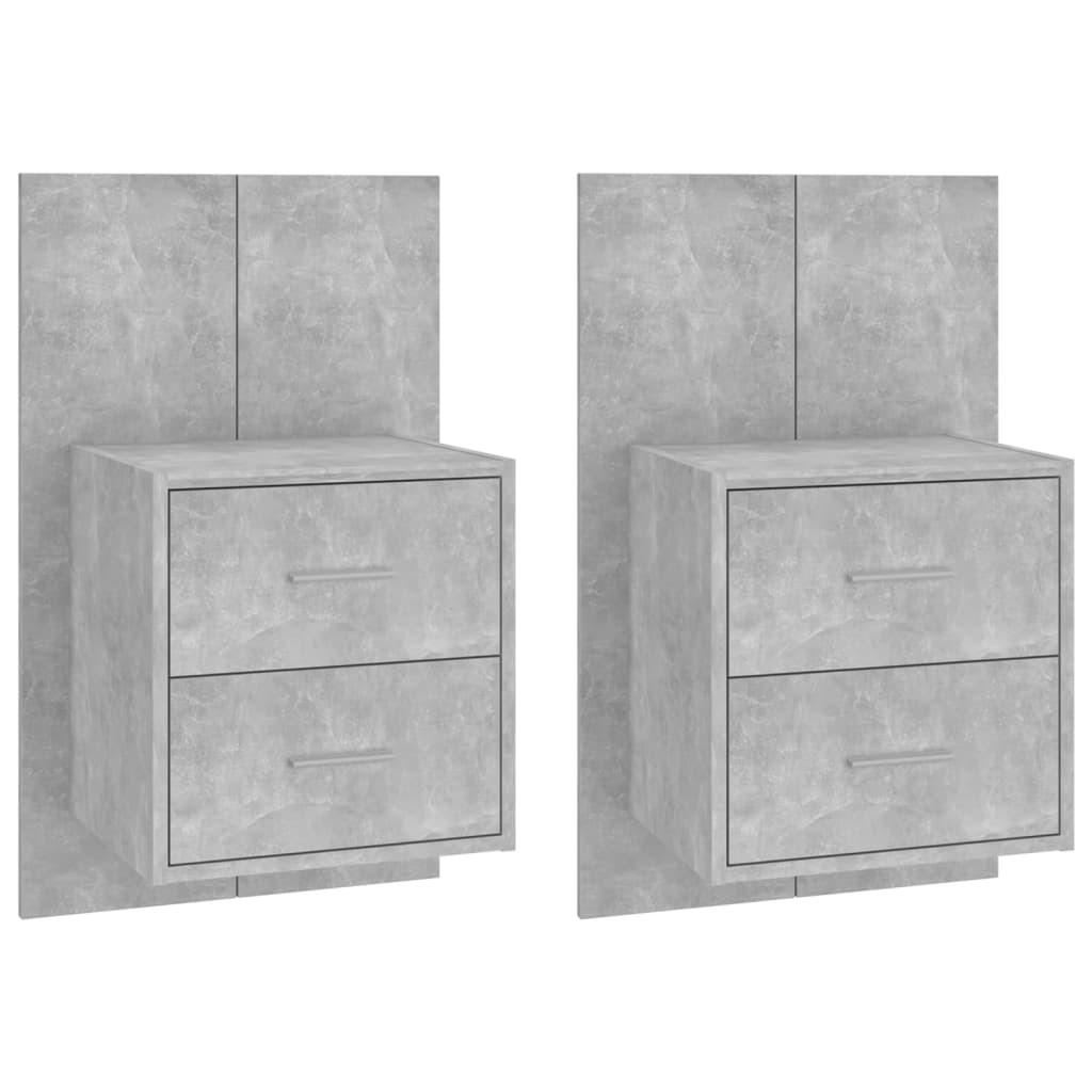 Tables de chevet murales 2 pcs Gris béton - XIOS