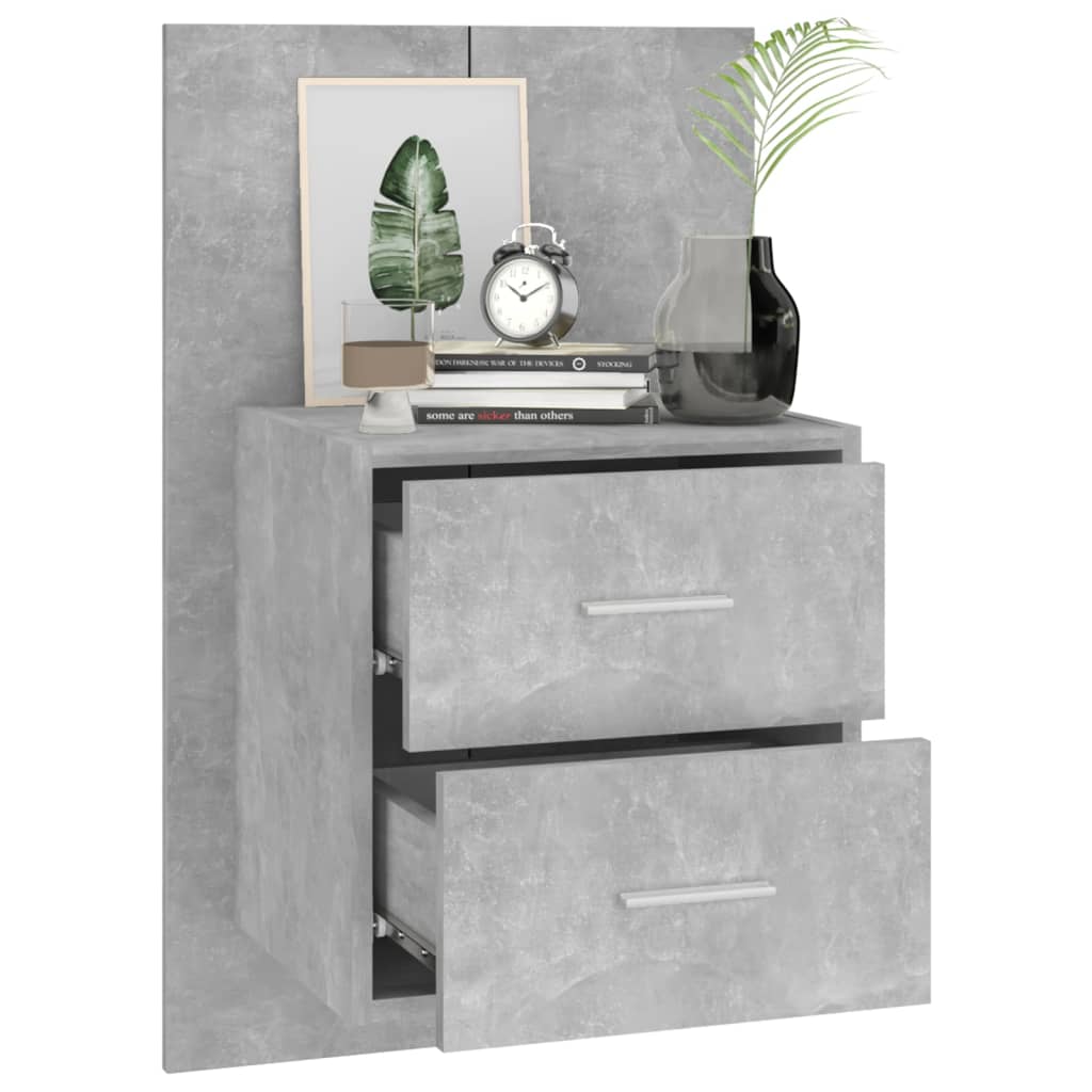 Tables de chevet murales 2 pcs Gris béton - XIOS