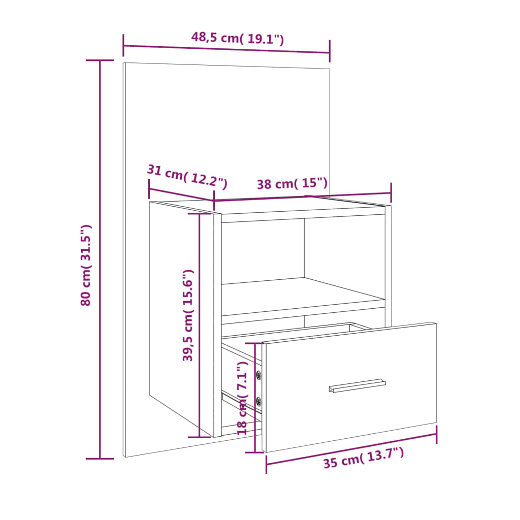 Tables de chevet murales 2 pcs Blanc - XIOS