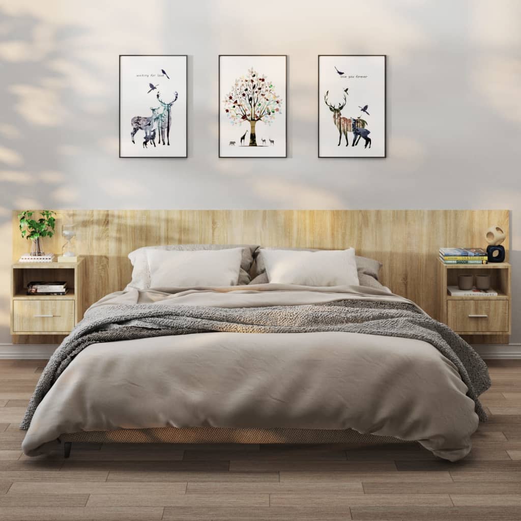 Tables de chevet murales 2 pcs Chêne sonoma - XIOS
