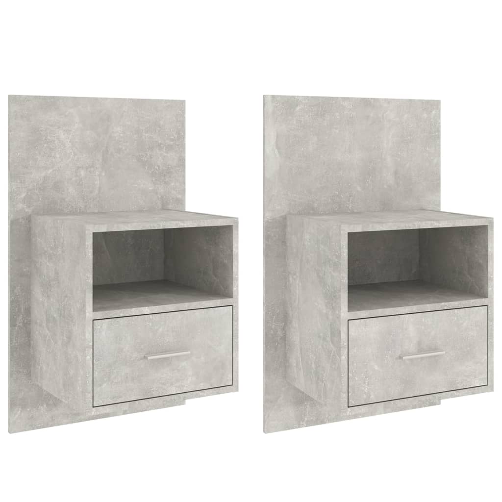 Tables de chevet murales 2 pcs Gris béton - XIOS