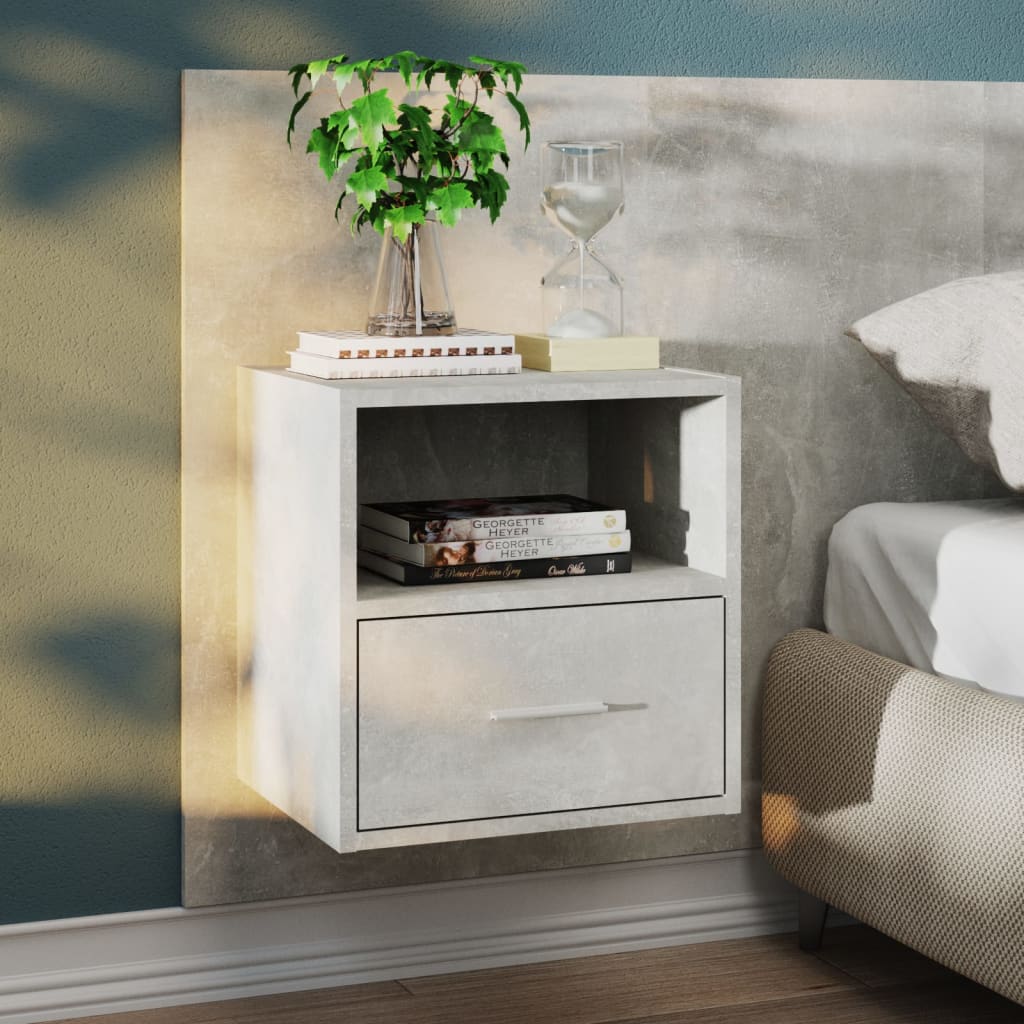 Tables de chevet murales 2 pcs Gris béton - XIOS