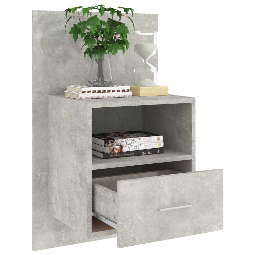 Tables de chevet murales 2 pcs Gris béton - XIOS