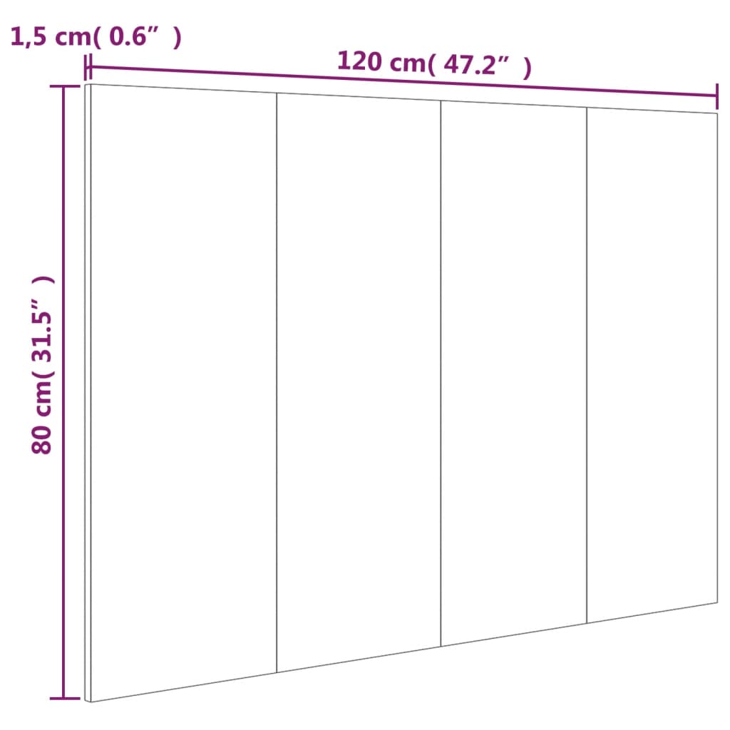 Tête de lit Chêne sonoma 120x1,5x80 cm Bois d'ingénierie - XIOS