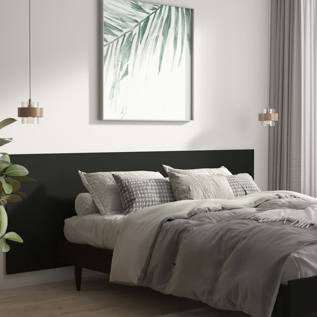 Tête de lit murale Noir 240x1,5x80 cm Bois d'ingénierie - XIOS