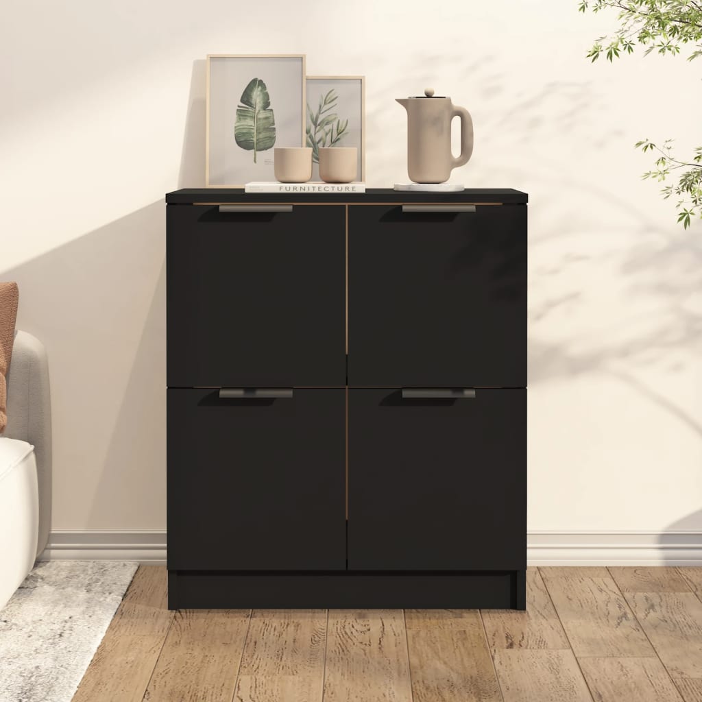 Buffet noir 60x30x70 cm bois d'ingénierie - XIOS