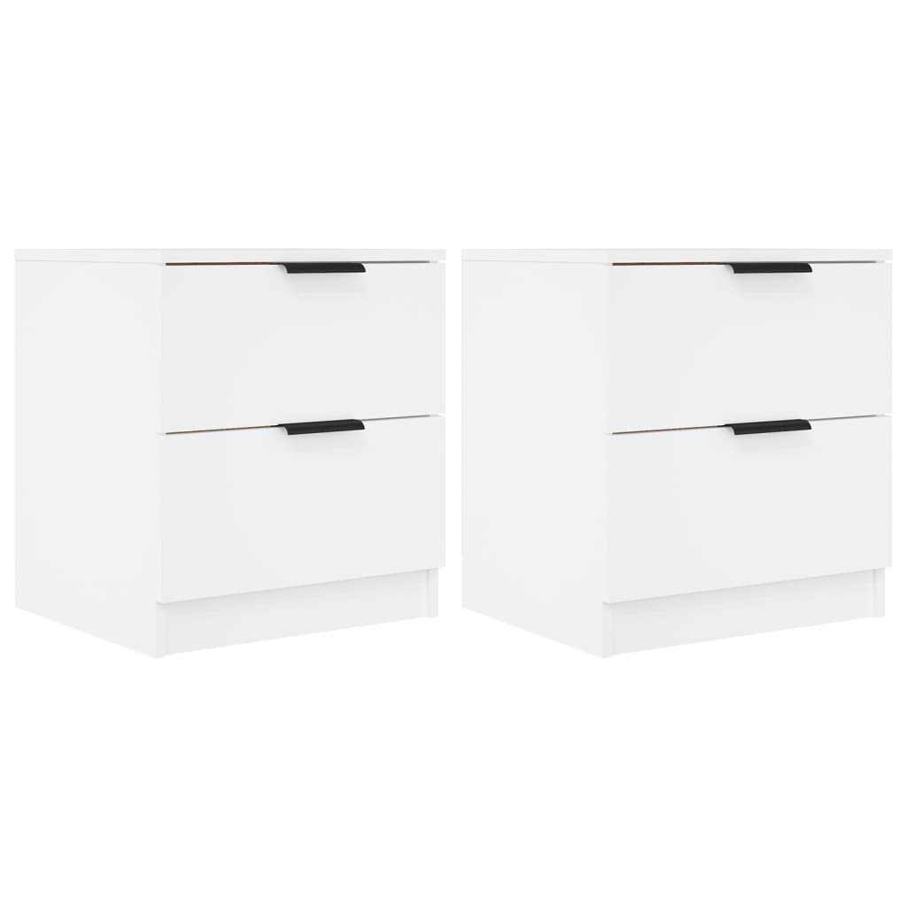 Tables de chevet 2 pcs Blanc Bois d'ingénierie - XIOS