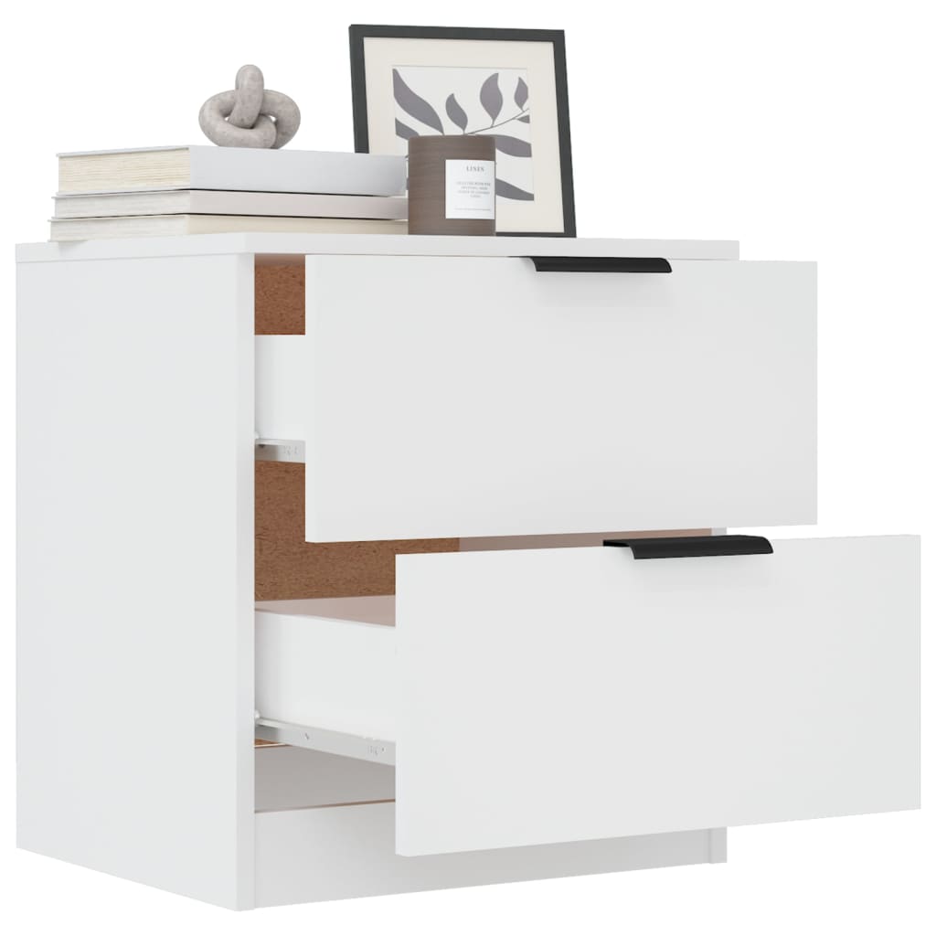 Tables de chevet 2 pcs Blanc Bois d'ingénierie - XIOS