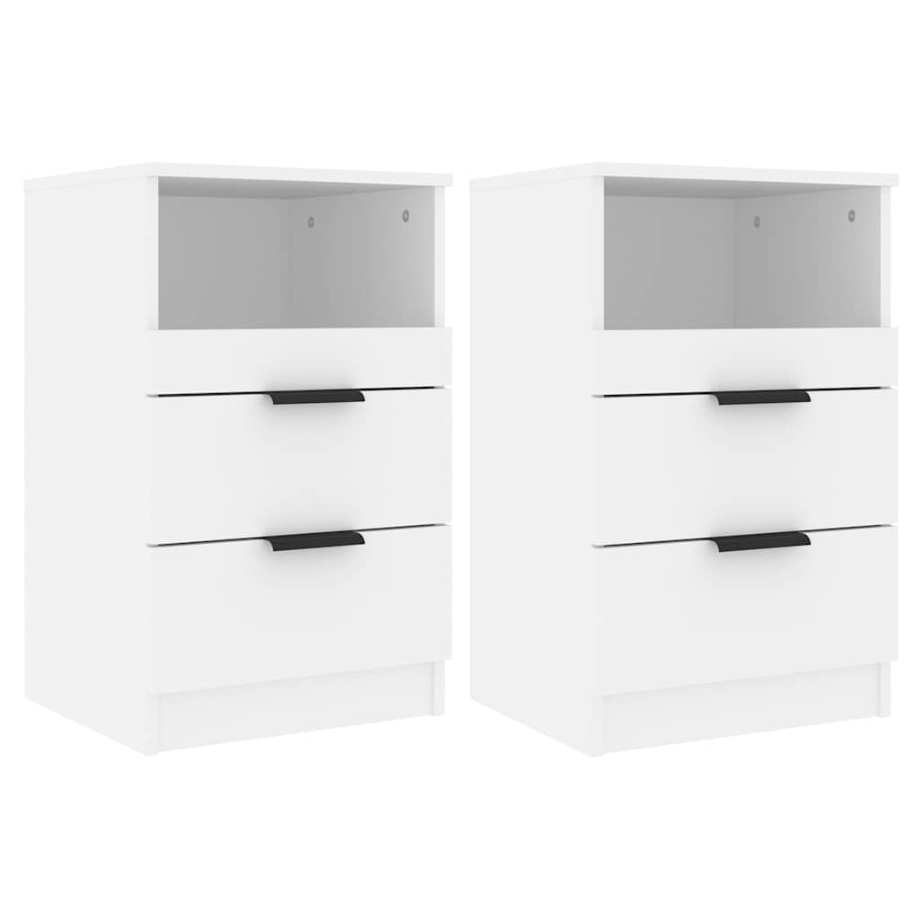 Tables de chevet 2 pcs Blanc Bois d'ingénierie - XIOS