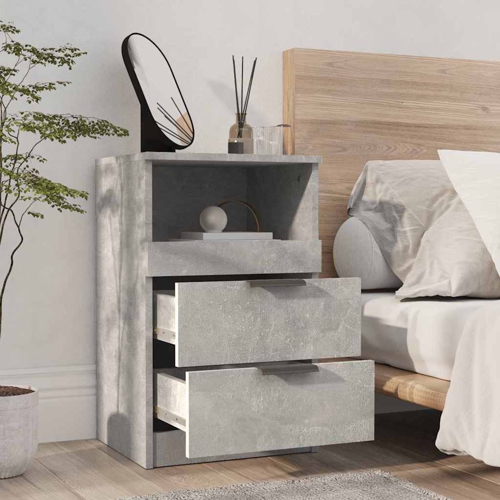 Table de chevet Gris béton Bois d'ingénierie - XIOS