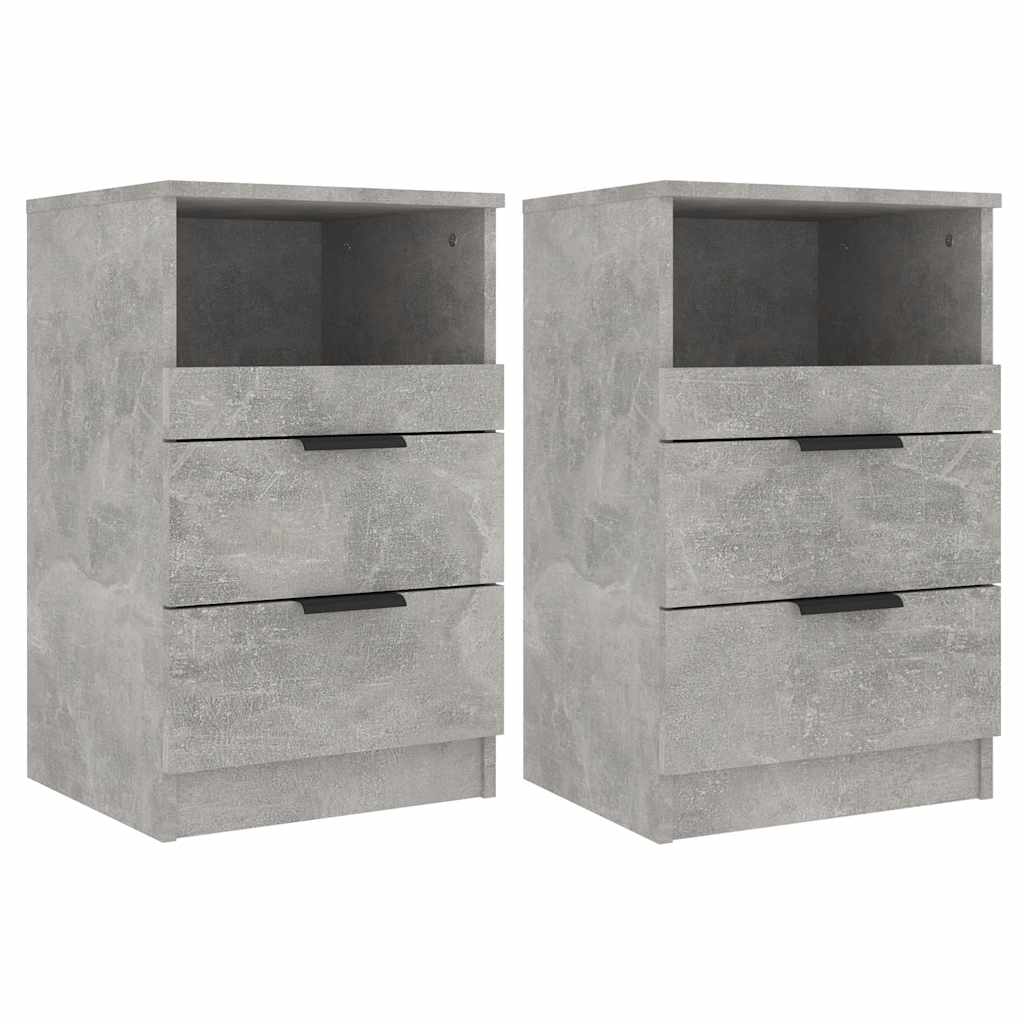 Tables de chevet 2 pcs Gris béton Bois d'ingénierie - XIOS