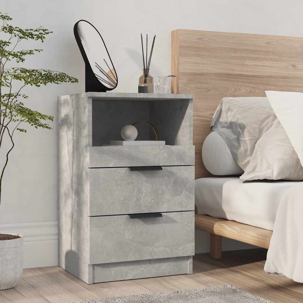 Tables de chevet 2 pcs Gris béton Bois d'ingénierie - XIOS