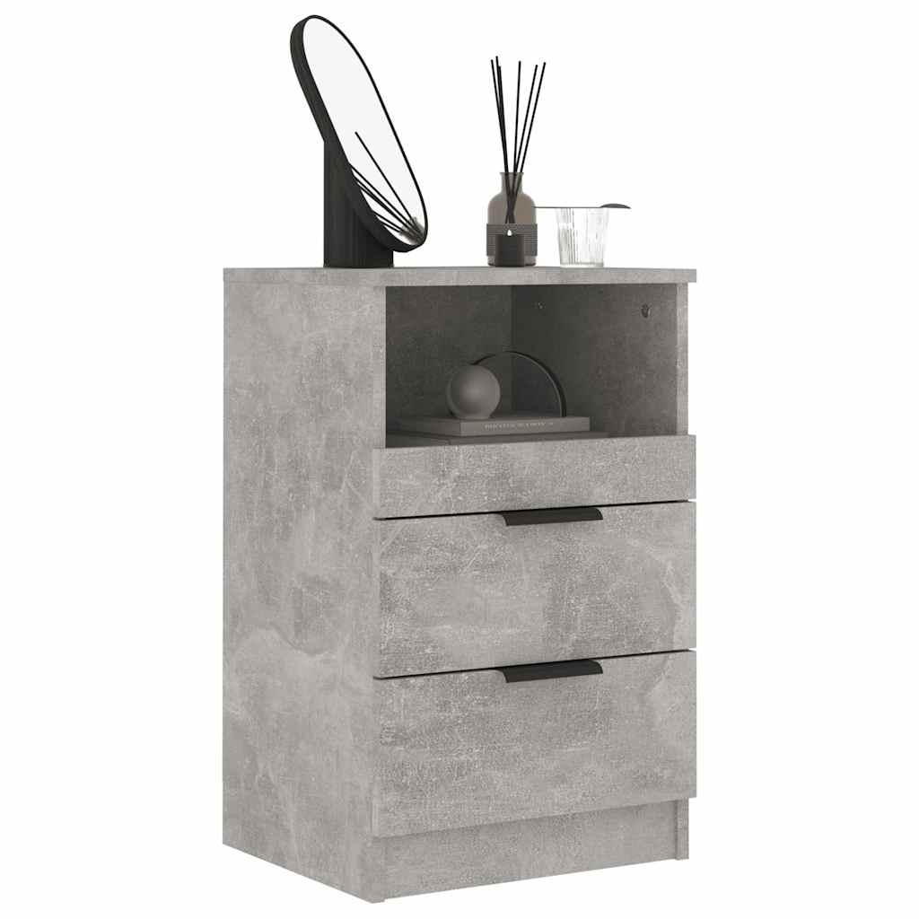 Tables de chevet 2 pcs Gris béton Bois d'ingénierie - XIOS