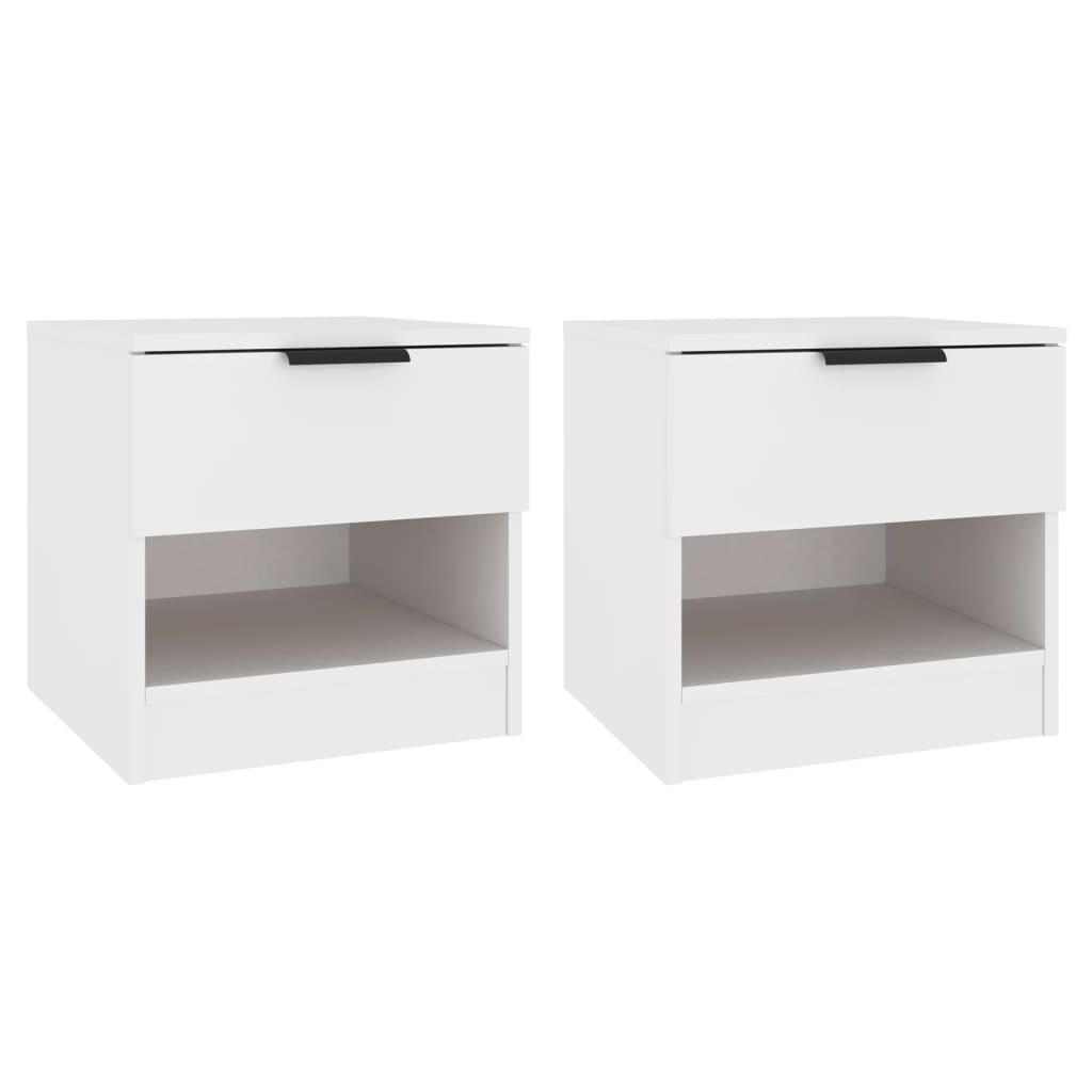 Tables de chevet 2 pcs Blanc Bois d'ingénierie - XIOS