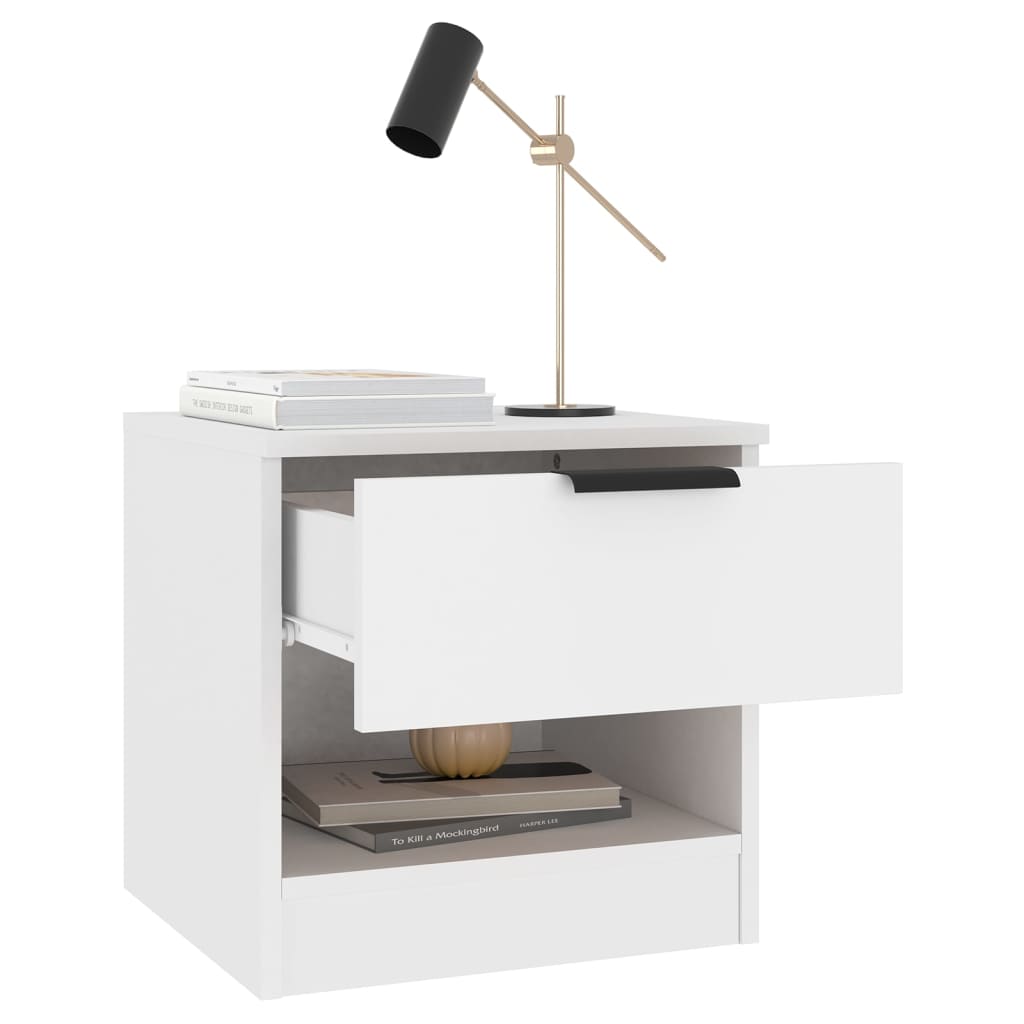 Tables de chevet 2 pcs Blanc Bois d'ingénierie - XIOS