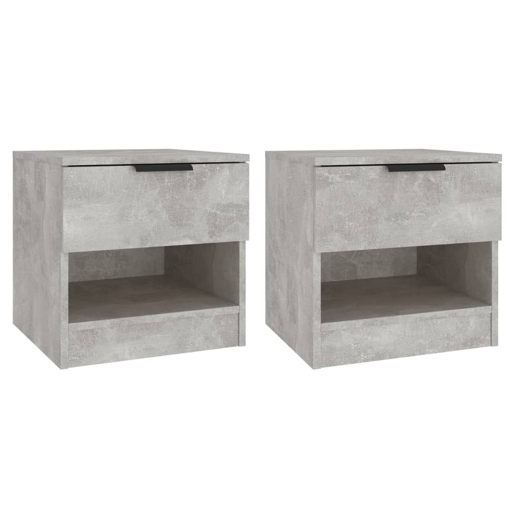 Tables de chevet 2 pcs Gris béton Bois d'ingénierie - XIOS