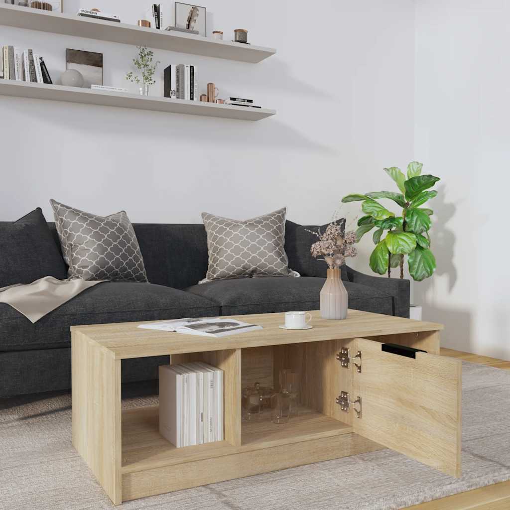 Table basse chêne sonoma 102x50x36 cm bois d'ingénierie - XIOS