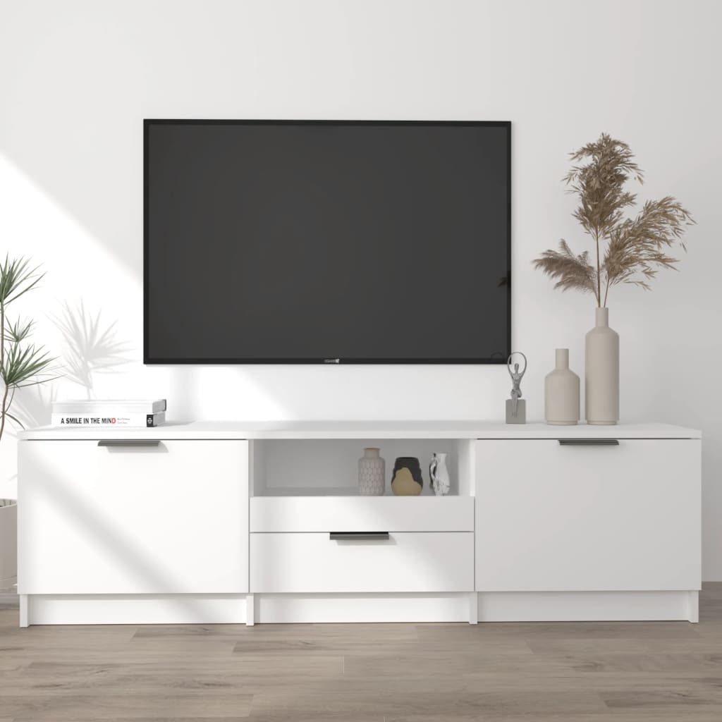 Meuble TV Blanc 140x35x40 cm Bois d'ingénierie - XIOS