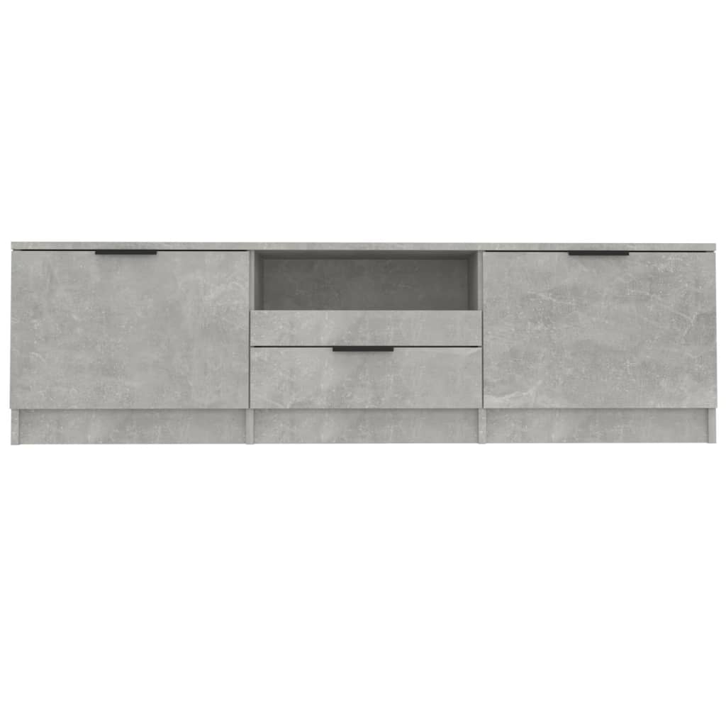 Meuble TV gris béton 140x35x40 cm bois d'ingénierie - XIOS