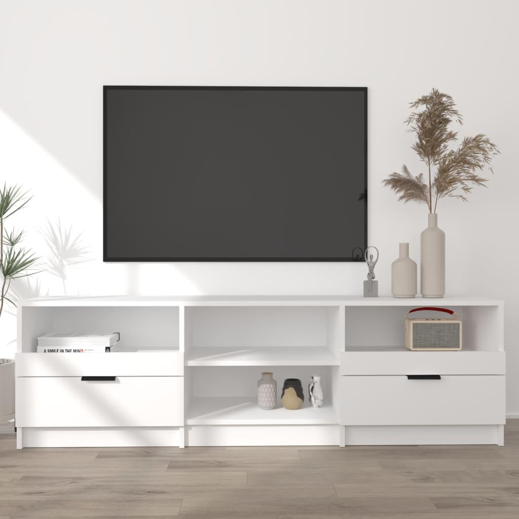 Meuble TV Blanc 150x33,5x45 cm Bois d'ingénierie - XIOS