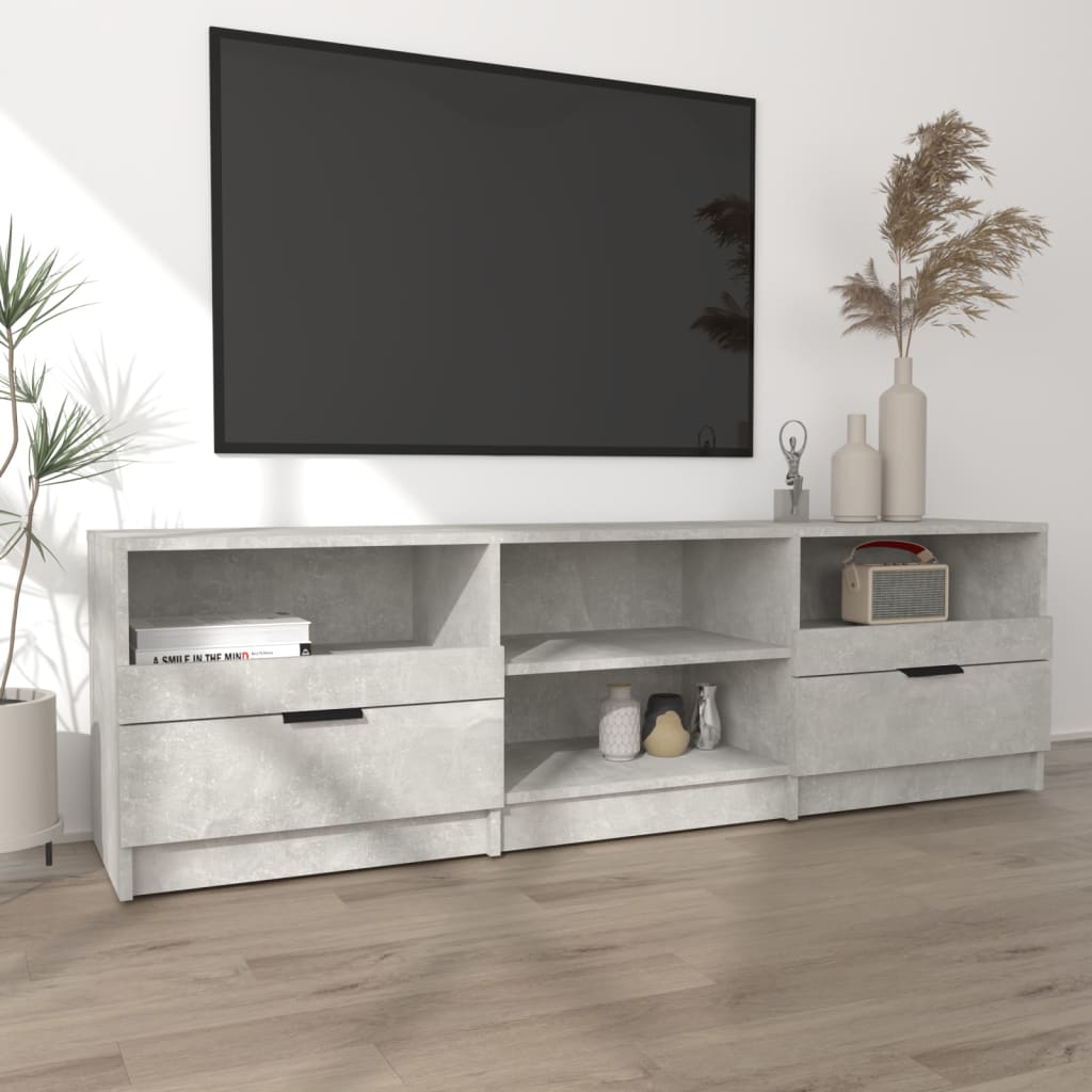 Meuble TV Gris béton 150x33,5x45 cm Bois d'ingénierie - XIOS