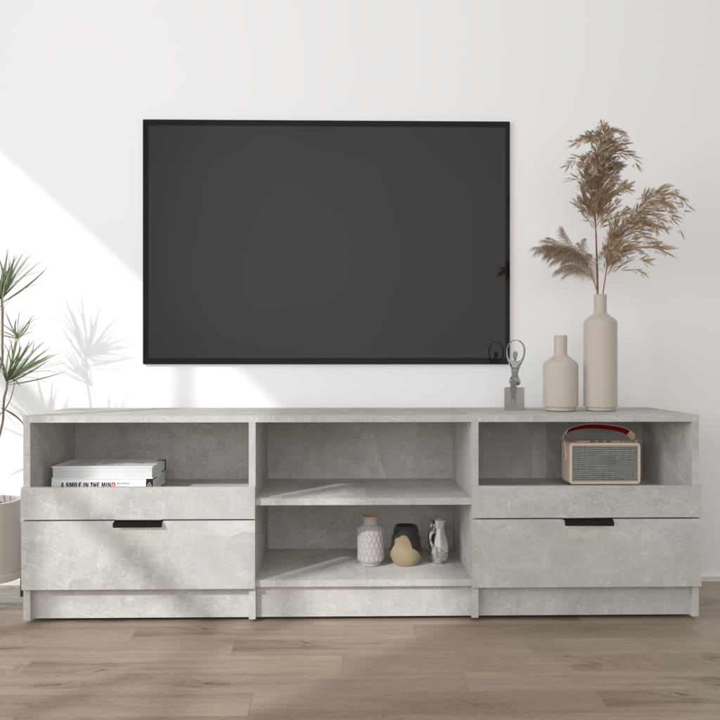 Meuble TV Gris béton 150x33,5x45 cm Bois d'ingénierie - XIOS